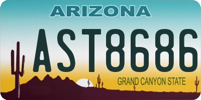 AZ license plate AST8686