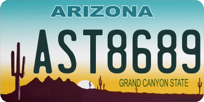 AZ license plate AST8689