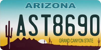 AZ license plate AST8690