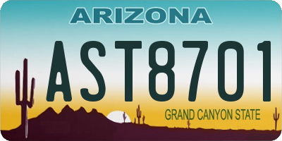 AZ license plate AST8701