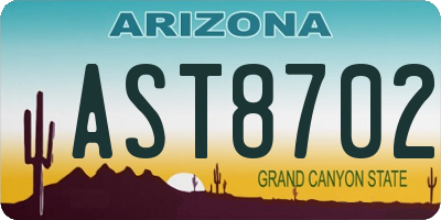 AZ license plate AST8702