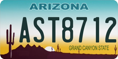 AZ license plate AST8712