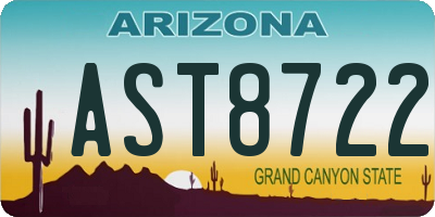 AZ license plate AST8722