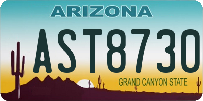 AZ license plate AST8730