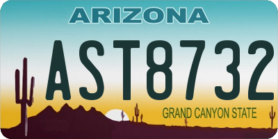 AZ license plate AST8732
