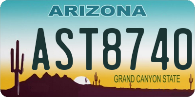 AZ license plate AST8740