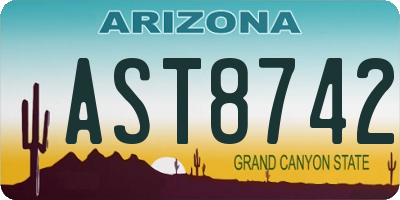 AZ license plate AST8742