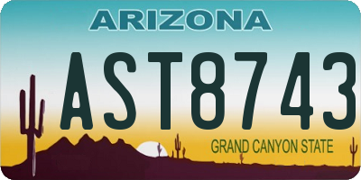 AZ license plate AST8743