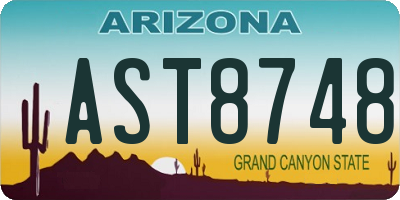 AZ license plate AST8748