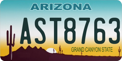 AZ license plate AST8763