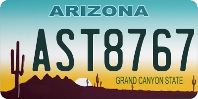 AZ license plate AST8767