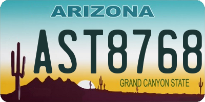 AZ license plate AST8768