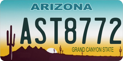 AZ license plate AST8772