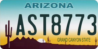 AZ license plate AST8773