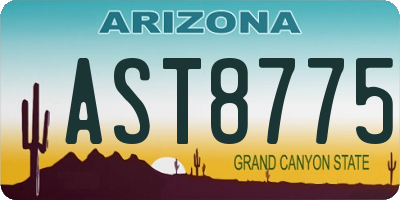 AZ license plate AST8775
