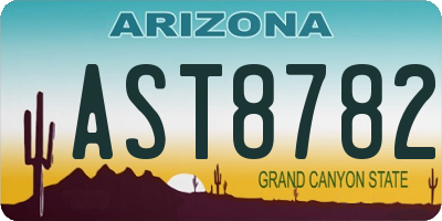 AZ license plate AST8782