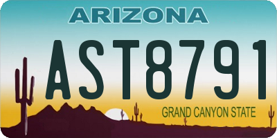 AZ license plate AST8791