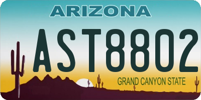 AZ license plate AST8802