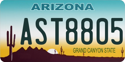 AZ license plate AST8805