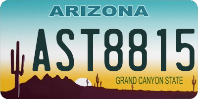 AZ license plate AST8815