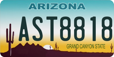 AZ license plate AST8818