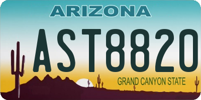 AZ license plate AST8820