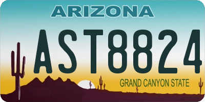 AZ license plate AST8824