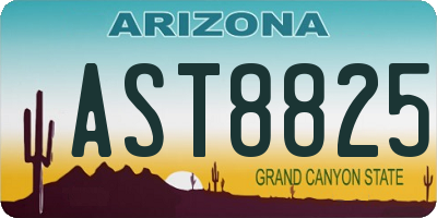 AZ license plate AST8825