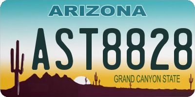 AZ license plate AST8828