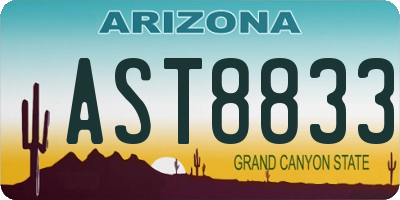 AZ license plate AST8833