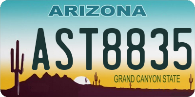 AZ license plate AST8835