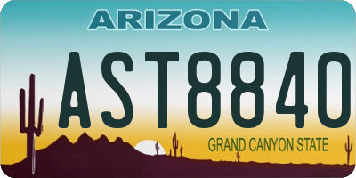 AZ license plate AST8840