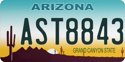 AZ license plate AST8843