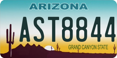 AZ license plate AST8844