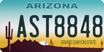 AZ license plate AST8848