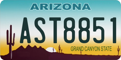 AZ license plate AST8851