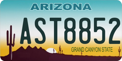 AZ license plate AST8852