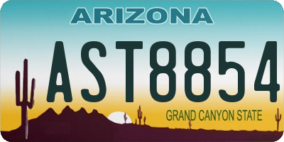 AZ license plate AST8854