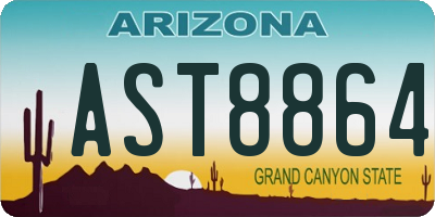 AZ license plate AST8864