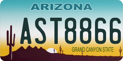 AZ license plate AST8866