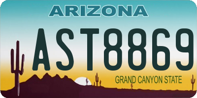 AZ license plate AST8869