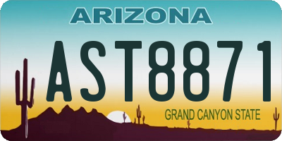 AZ license plate AST8871