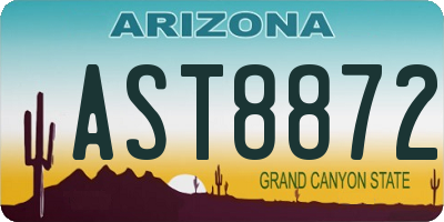 AZ license plate AST8872