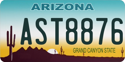 AZ license plate AST8876