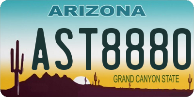 AZ license plate AST8880