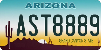 AZ license plate AST8889