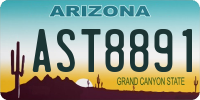 AZ license plate AST8891