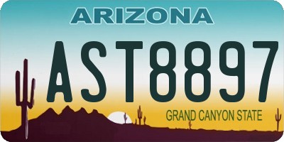 AZ license plate AST8897