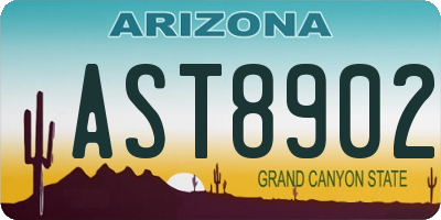 AZ license plate AST8902
