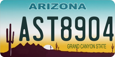 AZ license plate AST8904